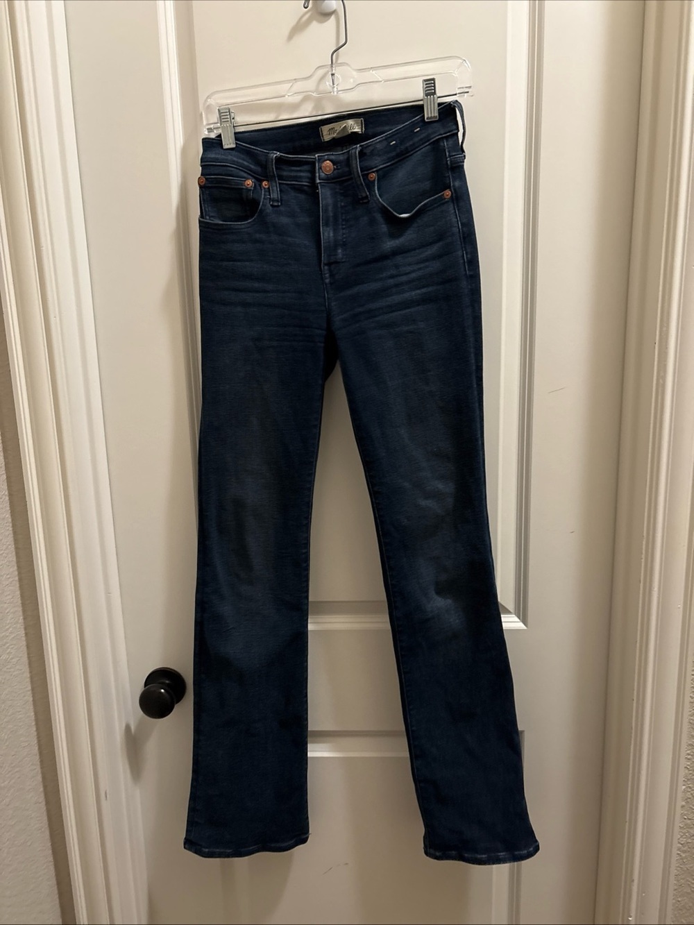 Madewell Womens Blue Kick Out Full-Length Denim Straight Leg Jeans Size 25